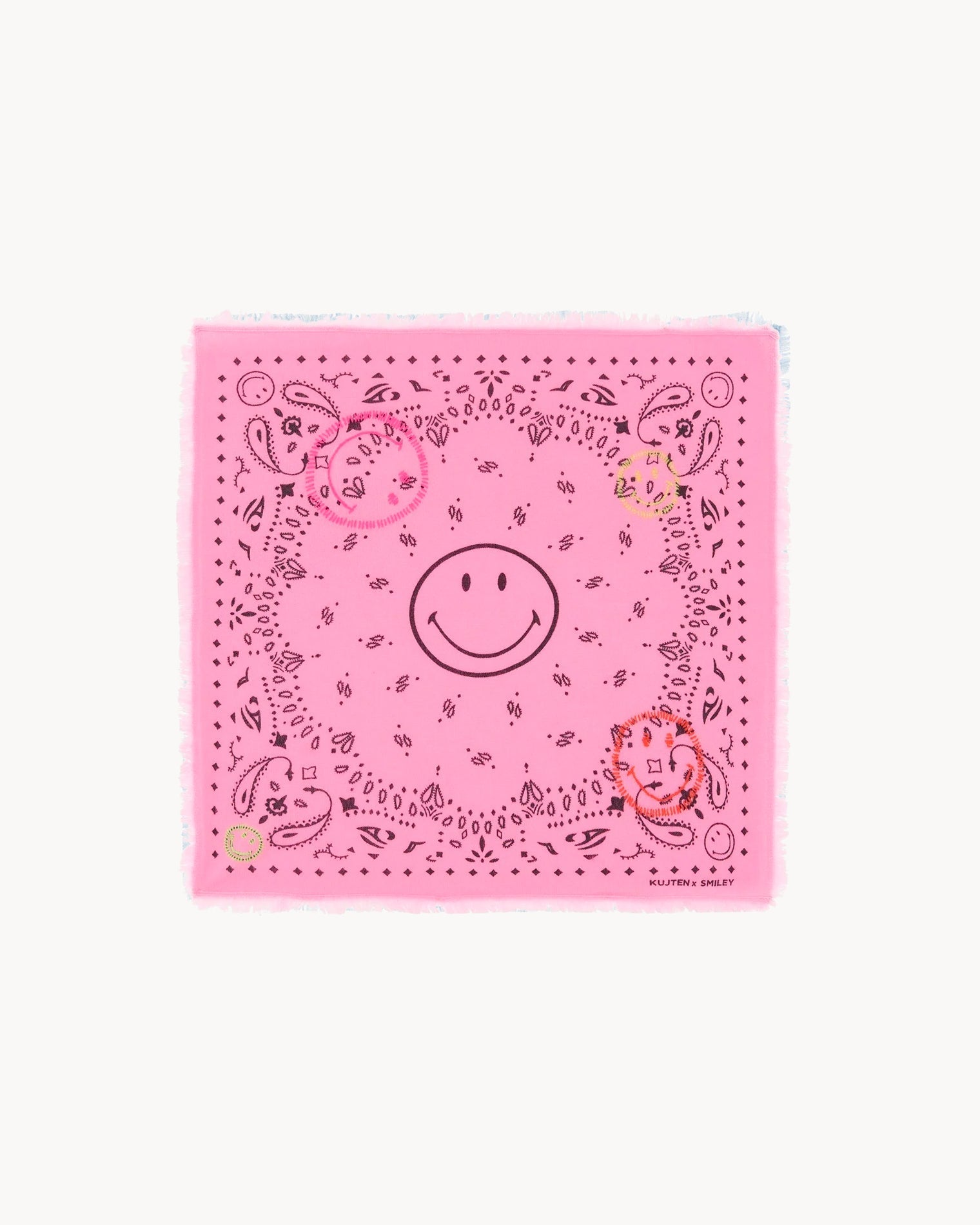 KUJTEN Bandana Hachi Smiley Brode Bubblegum Pink - Bandana