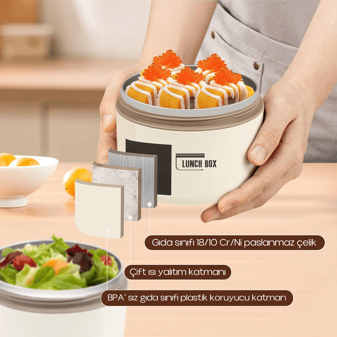 Taslark Ürün YEMEK TERMOSU | ÇELİK LUNCH BOX SERİSİ