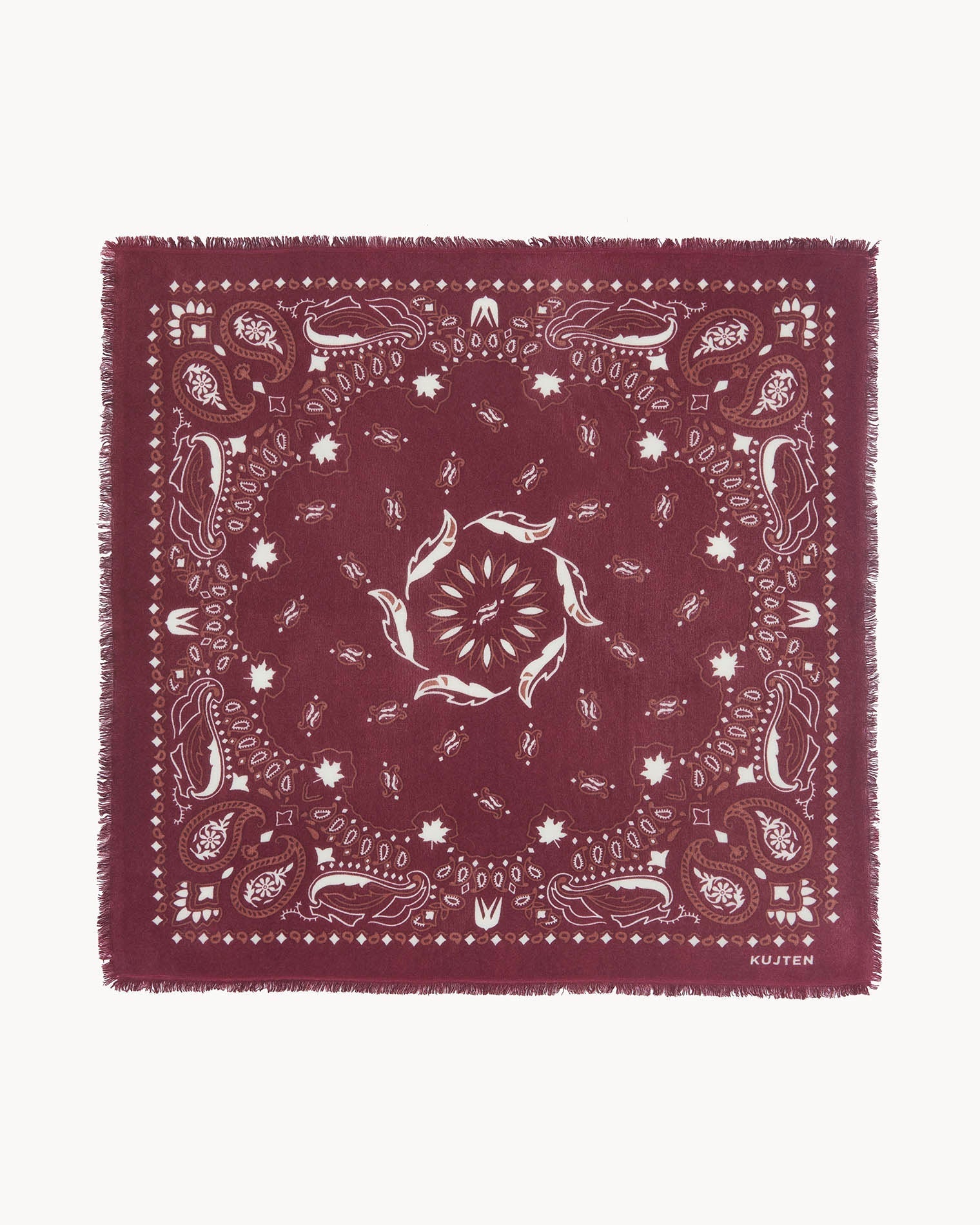 KUJTEN Large Bandana Hachiko Feather Bico Burgundy - Bandana