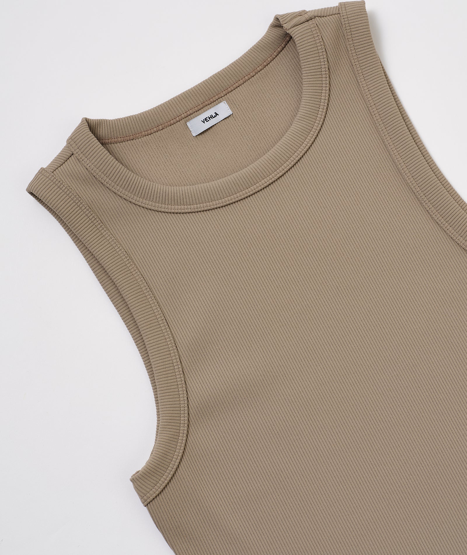 VEHLA RIBBED TANK - TAUPE - Ribbed Atlet
